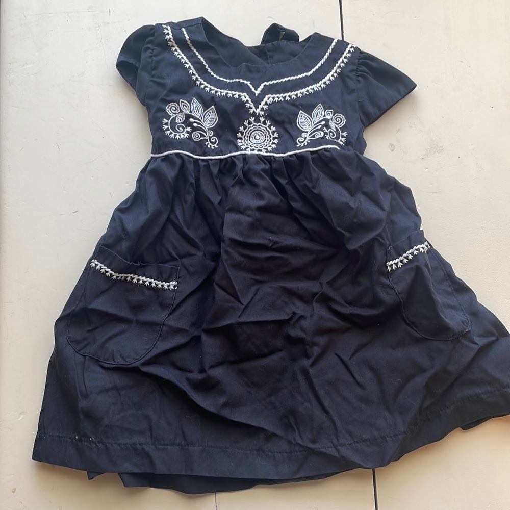 Girl’s Black & White Cotton Dress